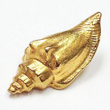 M-1308-Gold Metal Conch Shell Button 